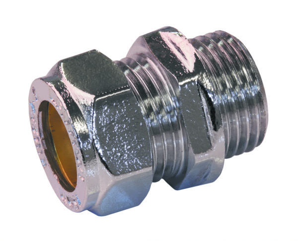 Male Coupling Chrome Plated Brass