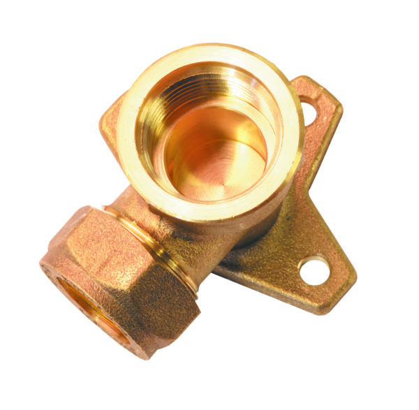 Wallplate Elbow Compression Brass