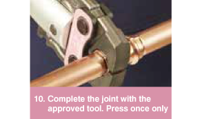 Complete the join with the approved tool. Press only once