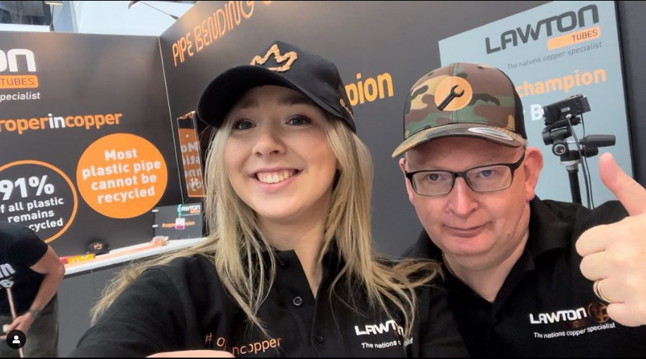 Sophie Pink Plumber and Robert Lawton at the Installer Show