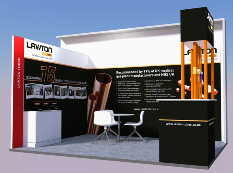 The Lawton Tunes stand at the 2023 Arab Health Exhibition